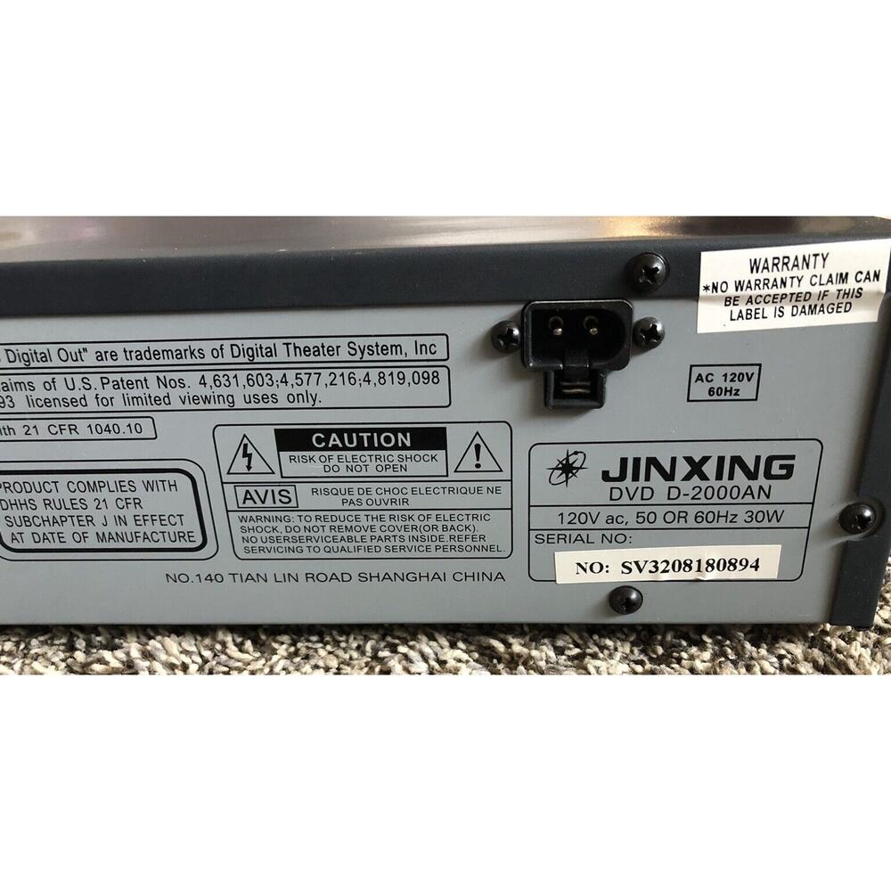 Jinxing DVD/CD Player Model D-2000AN with Remote Control - Tested - Picture 4 of 8